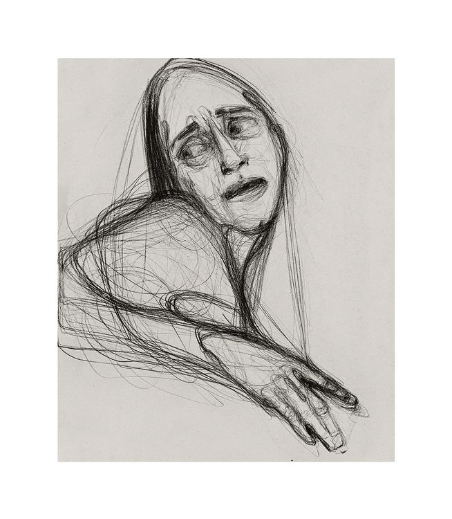 "201. Мати, 2022 / Mother, 2022 папір, вугілля / paper, charcoal 60 x 42 см."
